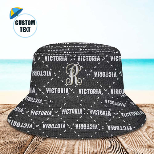 Custom Bucket Hat Unisex Black Plaid Fisherman Hat Personalized Your Name - MyFaceBoxerUK