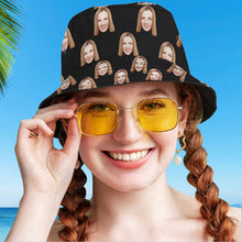 Custom Your Photo Face Summer Bucket Hat Fisherman Hat - Green