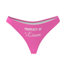 Women's  Custom Name Property of Thong Panty - Solid Color