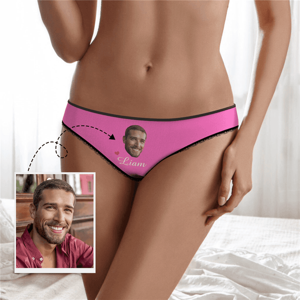 Couple Plain Women's Custom Face And Name Colorful Panties