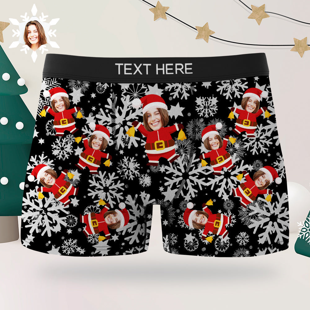 Christmas Men's Boxer Briefs Custom Briefs Gift for Him Funny Christmas Boxers - MyFaceBoxerUK