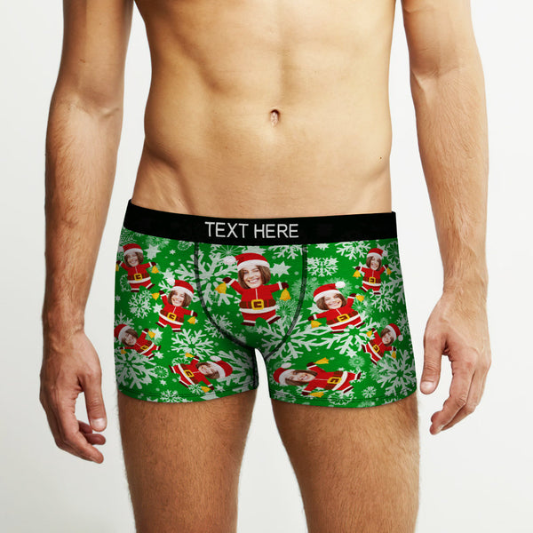 Christmas Men's Boxer Briefs Custom Briefs Gift for Him Funny Christmas Boxers - MyFaceBoxerUK