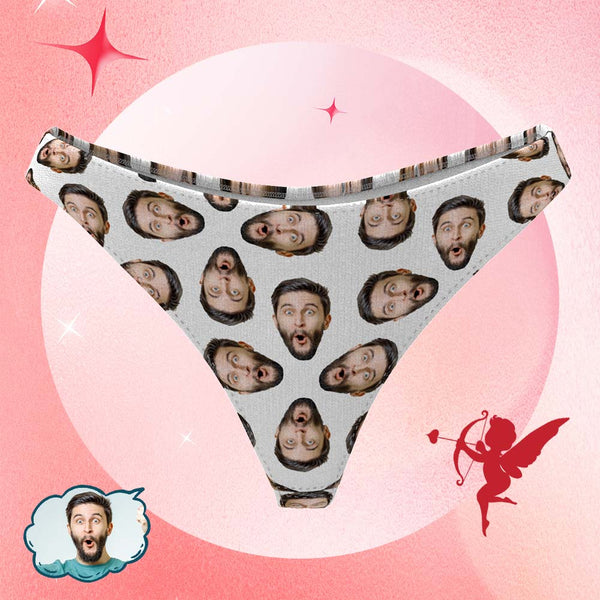 Custom Multi Face Women's Thong Personalised Funny Gifts For Her - MyFaceBoxerUK