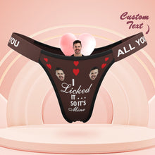 Custom Face Panties I Licked It So It's Mine Personalized Waistband Engraved Thong Gift for Her - MyFaceBoxerUK