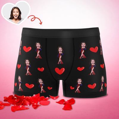 Custom Face Boxer Briefs I Love My Wife Personalised Naughty Gift