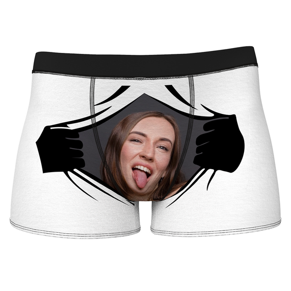 Men's Custom Girlfriends Face with Hands Boxer Shorts