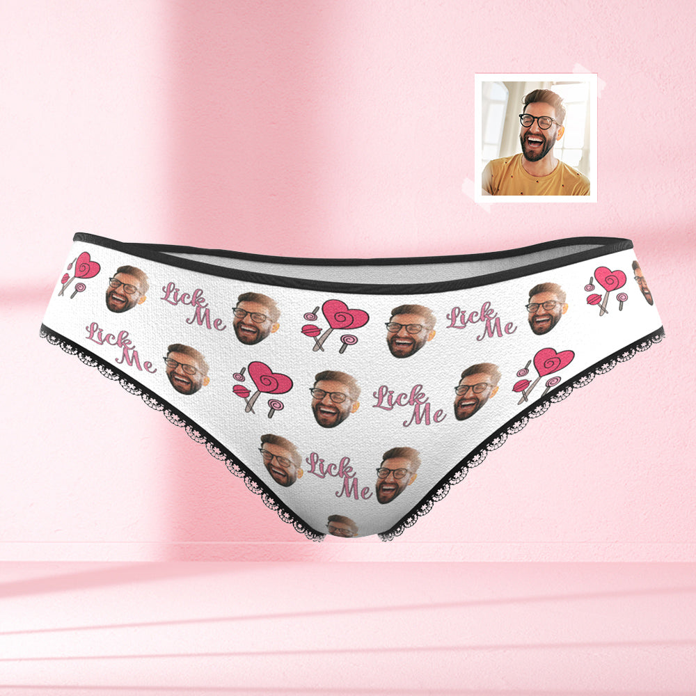 Custom Face Women's Panties Lick Me Naughty Romantic Gift - MyFaceBoxerUK