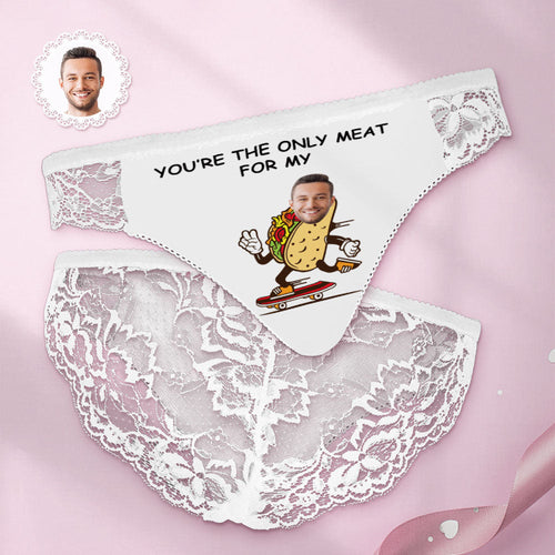Custom Women Lace Panty Face Sexy Panties - You're The Only Meat For Me - MyFaceBoxerUK