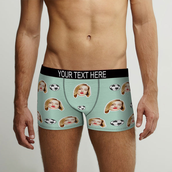 Custom Face Boxer Briefs Personalized Soccer Sports Boxers Gift for Him - MyFaceBoxerUK