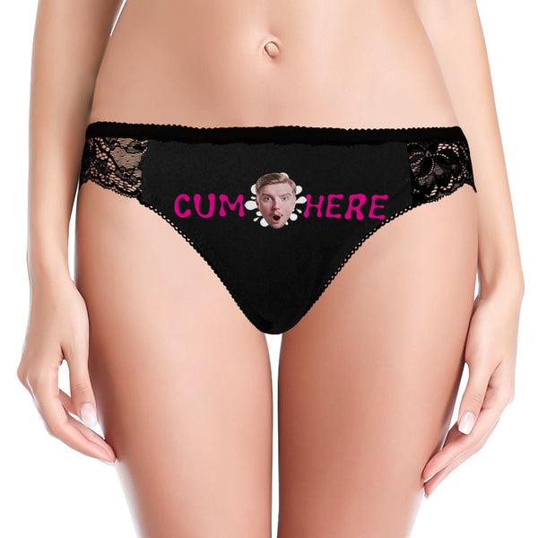 Custom Women Lace Panty Face Sexy Panties Women's Underwear - Cun Here - MyFaceBoxerUK