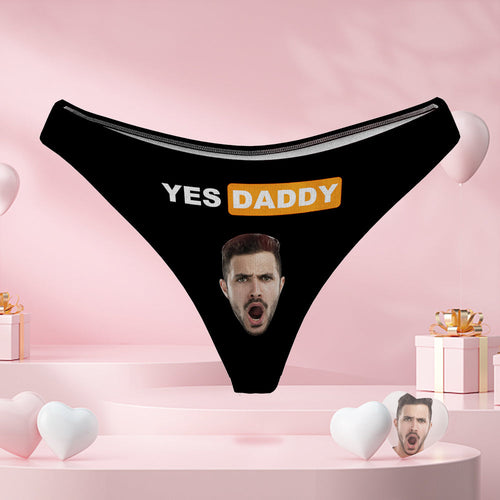 Yes Daddy Women's Custom Face Thong Sexy Naughty Panty Gift for Her - MyFaceBoxerUK