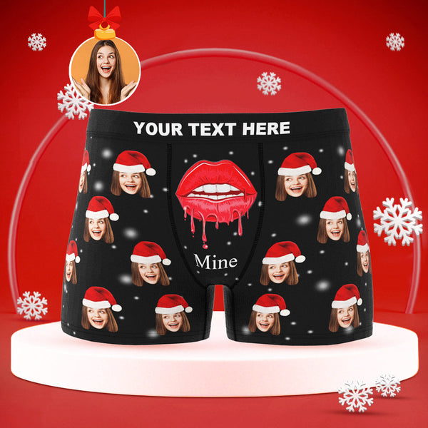 Custom Face Boxers Briefs Men's Shorts With Girlfriend Photo Christmas Gifts - Lips - MyFaceBoxerUK