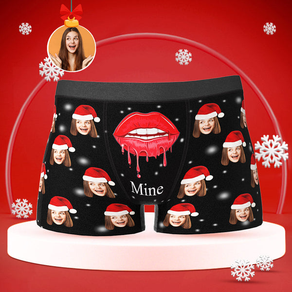 Custom Face Boxers Briefs Men's Shorts With Girlfriend Photo Christmas Gifts - Lips - MyFaceBoxerUK
