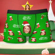Custom Face Boxer Briefs Merry Christmas Personalised Face Underwear Christmas Gift - MyFaceBoxerUK