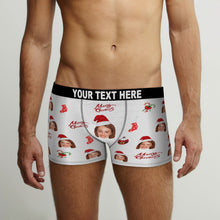 Custom Face Boxer Briefs Merry Christmas Personalised Face Underwear Christmas Gift - MyFaceBoxerUK