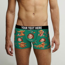 Custom Face Gingerbread Couple Boxer Briefs Funny Personalised Face Underwear Christmas Gift - MyFaceBoxerUK