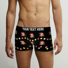 Custom Face Christmas Lights Boxer Briefs Funny Personalised Face Underwear Christmas Gift - MyFaceBoxerUK