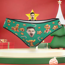 Custom Face Gingerbread Couple Christmas Underwear Funny Christmas Panties for Her - MyFaceBoxerUK