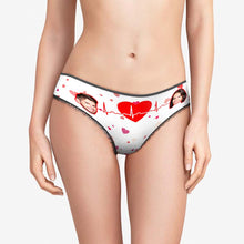 Custom Face Underwear with Couple's Picture Personalised Love Telepathy Symbol Women's Shorts Christmas Gift - MyFaceBoxerUK