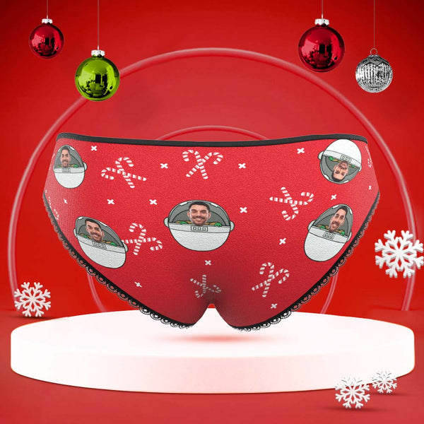 Custom Face Underwear Personalised Women Panties With Photo Christmas Gifts Red - MyFaceBoxerUK