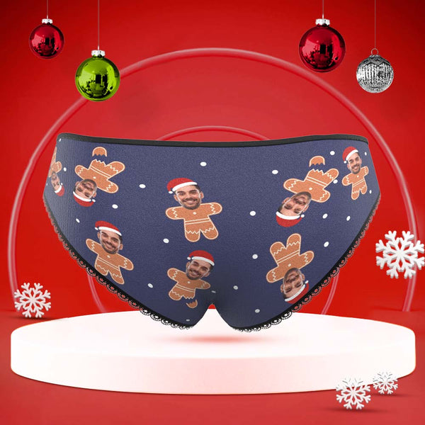 Custom Face Underwear Personalised Women Panties With Photo Christmas Gifts - Gingerbread - MyFaceBoxerUK