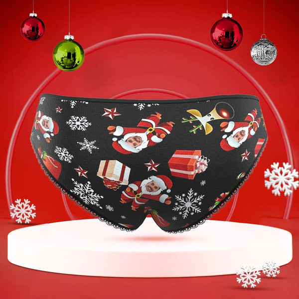 Custom Face Underwear Personalised Women Panties With Photo Santa Snowman Christmas Gifts - MyFaceBoxerUK