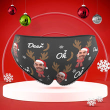 Custom Face Underwear Personalised Women Panties With Photo Christmas Reindeer - MyFaceBoxerUK