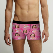 Custom Face Boxer Briefs Launch with Love Personalised Funny Valentine's Day Gift for Him - MyFaceBoxerUK