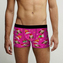 Custom Face Happy Gnomes Pink Christmas Boxer Briefs Personalised Christmas Gift - MyFaceBoxerUK