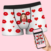 Custom Face Heart Boxer AR View Personalised Funny Lips Boxer Shorts Valentine's Day Gift - MyFaceBoxerUK