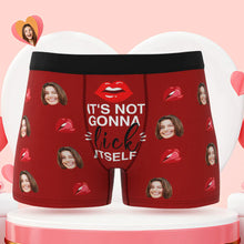 Custom Face Boxer Briefs It's Not Gonna Lick Itself Personalised Naughty Valentine's Day Gift for Him - MyFaceBoxerUK