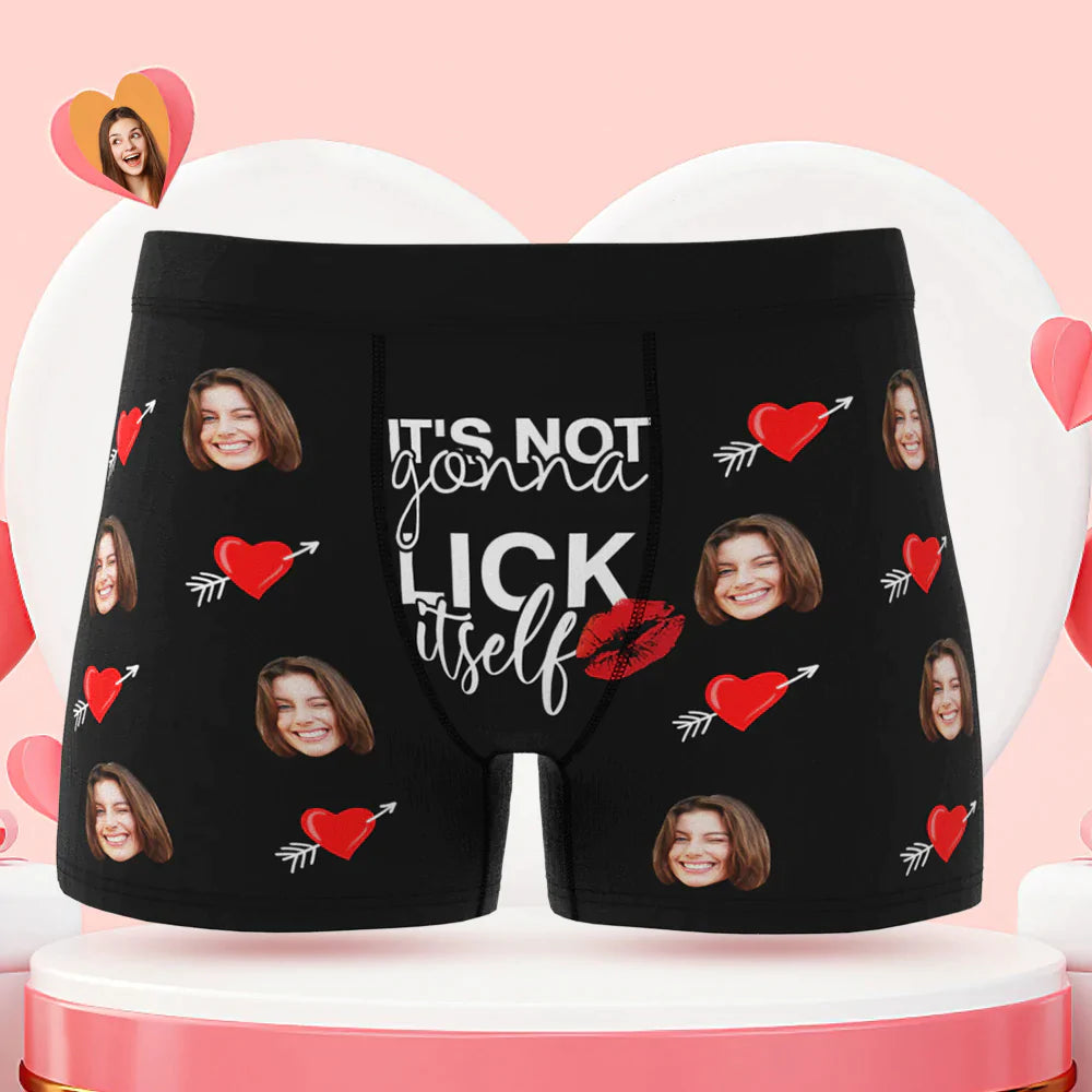 Custom Face Lick Itself Boxer Briefs Personalised Naughty