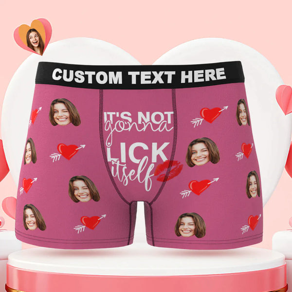 Custom Face Lick Itself Boxer Briefs Personalised Naughty Valentine's Day Gift for Him - MyFaceBoxerUK
