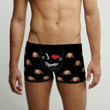 Custom Face Boxer Briefs I Love Name Personalised Naughty Valentine's Day Gift for Him - MyFaceBoxerUK
