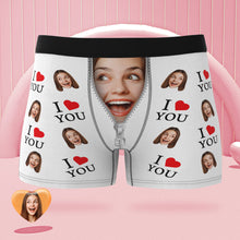 Custom Face Boxer Briefs I Love You Personalised Naughty Valentine's Day Gift for Him - MyFaceBoxerUK