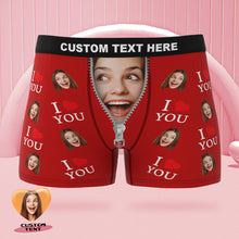 Custom Face Boxer Briefs I Love You Personalised Naughty Valentine's Day Gift for Him - MyFaceBoxerUK