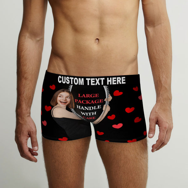 Custom Face on Body Boxer Briefs Large Package Personalised Naughty Valentine's Day Gift for Him - MyFaceBoxerUK