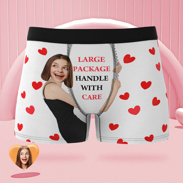Custom Face on Body Boxer Briefs Large Package Personalised Naughty Valentine's Day Gift for Him - MyFaceBoxerUK