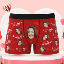 Custom Face Boxer Briefs I Love My Wife Personalised Naughty Gift for Him - MyFaceBoxerUK