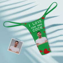 Custom Face Women's Colorful Tanga Thong Valentine's Day Gift I Love Your Cock - MyFaceBoxerUK