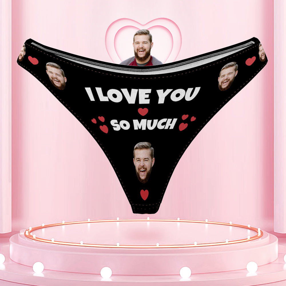 Personalize Face Mash Style Thong Custom Women's Underwear Gift for Her - MyFaceBoxerUK