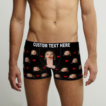 Customized Boxer Briefs with Red Love Heart Personalised Naughty Gift for Him - MyFaceBoxerUK