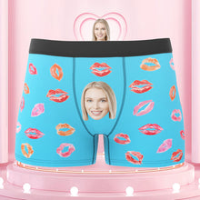 Custom Face Boxers Briefs Colorful Lipstick of Love Personalized Photo Underwear Gift for Him - MyFaceBoxerUK
