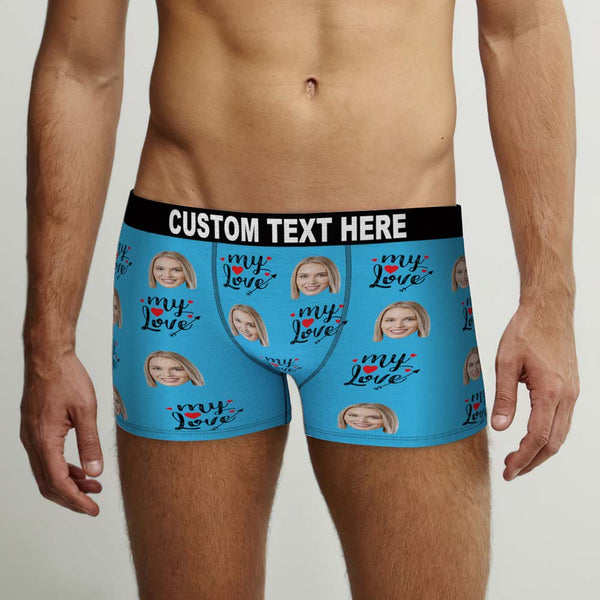 Custom Face Boxers Briefs To My Love Personalized Photo Underwear Gift for Him - MyFaceBoxerUK