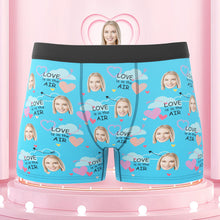 Custom Face Boxers Briefs Love Is In the Air Personalized Photo Underwear Gift for Him - MyFaceBoxerUK