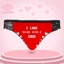 Custom Women Lace Panty I Love Your Cock Sexy Panties Sweet Gift - MyFaceBoxerUK