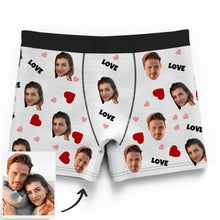 Men's Custom Love And Face On Boxer Shorts