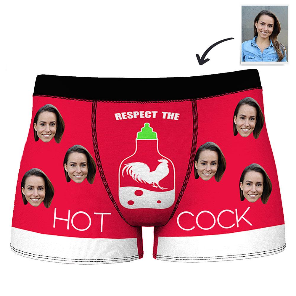 Custom Photo Boxer Shorts for Men with RESPECT THE CORK Printed
