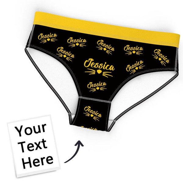 Custom Name On Love Panties Women Photo Underwear