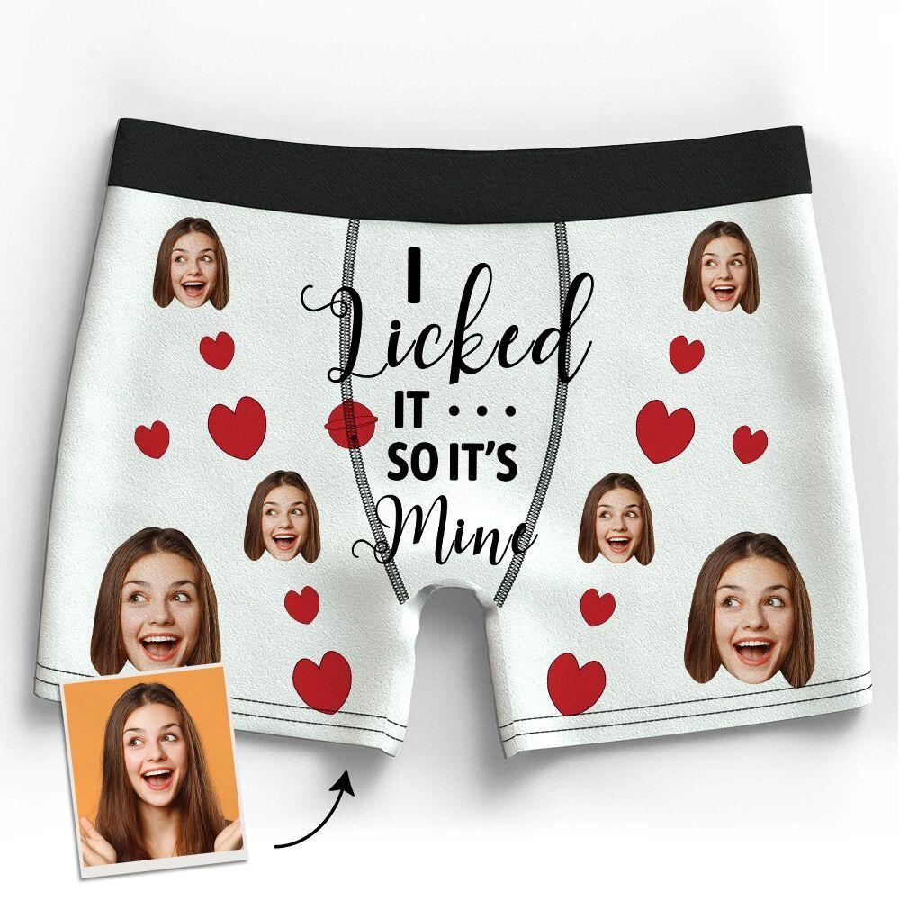 Men's Customized I Licked It So Its Mine Boxers Boxer Personalized